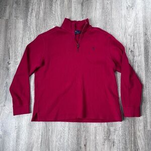 Polo Men 1/4 Zip Soft Warm Sweater Long Sleeve Pullover large Ralph Lauren